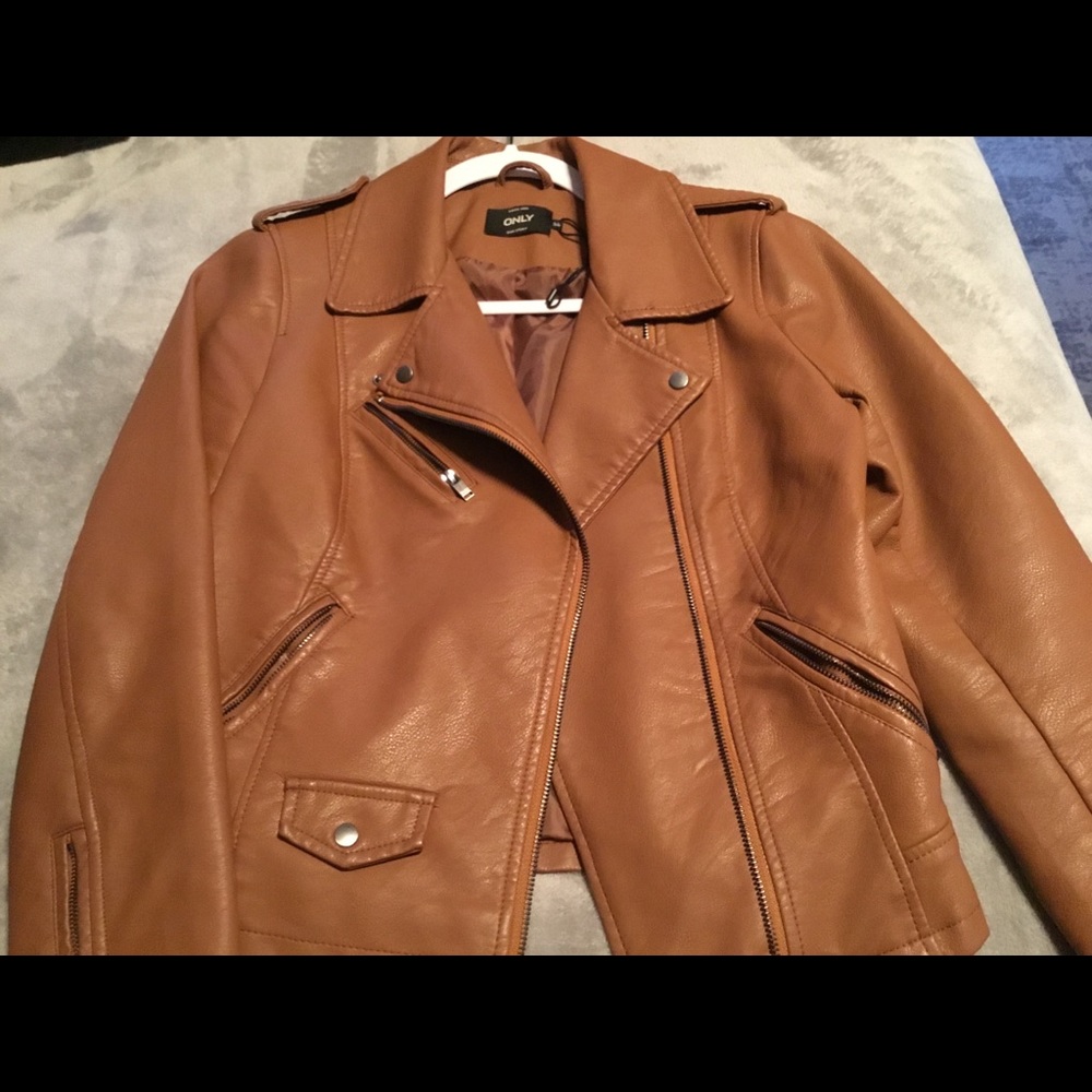 Leather biker jacket